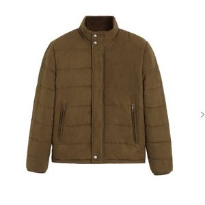 Quilted faux-suede anorak